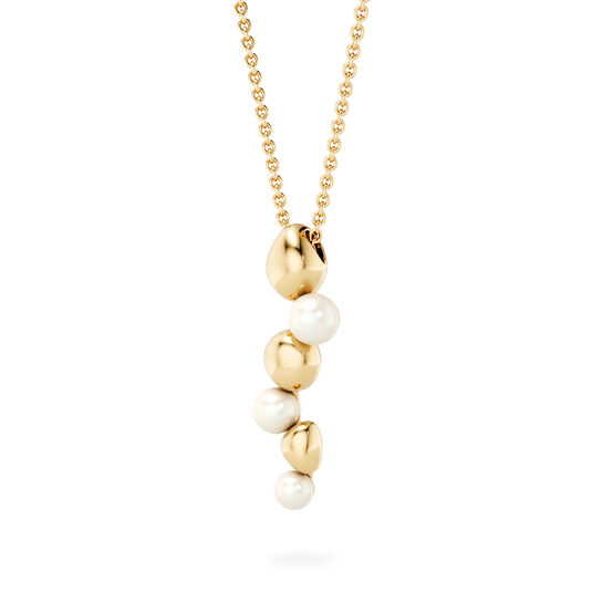 Drop Necklace in 18K Yellow Gold with Pearls image number 2